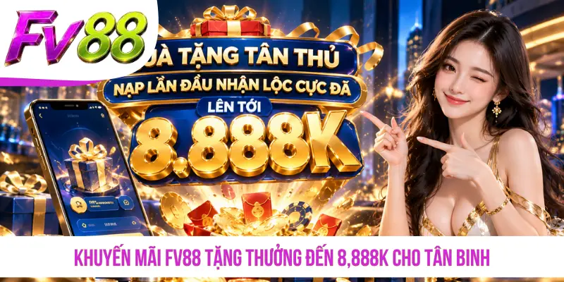 Khuyến mãi FV88 tặng thưởng đến 8,888K cho tân binh